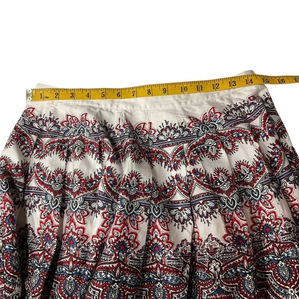 Talbots Petite Women's Floral Print A-Line Pleated Midi Skirt Size‎ 4P Boho